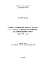 Nghiên cứu bệnh nhiễm độc tố botulin của vi khuẩn clostridium botulinum trên vịt tại một số tỉnh đồng bằng sông cửu long