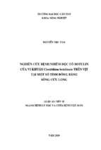 Nghiên cứu bệnh nhiễm độc tố botulin của vi khuẩn clostridium botulinum trên vịt tại một số tỉnh đồng bằng sông cửu long