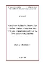 Nghiên cứu đặc điểm lâm sàng, cận lâm sàng và hình ảnh xạ hình spect tưới máu cơ tim ở bệnh nhân sau tái tưới máu động mạch vành