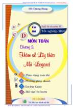 Chuyên đề lũy thừa, mũ và logarit dành cho học sinh trung bình – yếu – dương minh hùng