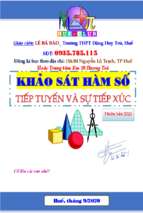 Chuyên đề tiếp tuyến và sự tiếp xúc của đồ thị hàm số – lê bá bảo