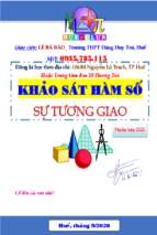 Bài toán tương giao của đồ thị hàm số – lê bá bảo
