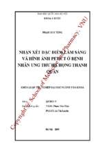 Nhận xét đặc điểm lâm sàng và hình ảnh pet.ct ở bệnh nhân ung thư hạ họng thanh quản