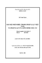 Bảo hộ nhãn hiệu trong pháp luật việt nam và pháp luật của liên minh châu âu