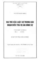 Vai trò của luật sư trong giai đoạn điều tra vụ án hình sự