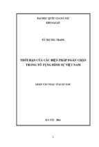 Thời hạn của các biện pháp ngăn chặn trong tố tụng hình sự việt nam 