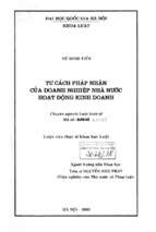 Tư cách pháp nhân của doanh nghiệp nhà nước hoạt động kinh doanh luận văn ths. kinh tế 6 01 05