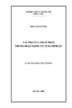 Vai trò của thẩm phán trong hoạt động tố tụng hình sự