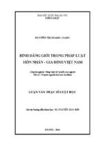 Bình đẳng giới trong pháp luật hôn nhân   gia đình việt nam luận văn ths. pháp luật và quyền con người 