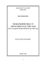 Thi hành hình phạt tù trong pháp luật việt nam (trên cơ sở nghiên cứu thực tiễn địa bàn tỉnh vĩnh long)