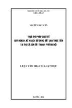 Thực thi pháp luật về quy hoạch, kế hoạch sử dụng đất qua thực tiễn tại thị xã sơn tây thành phố hà nội 002