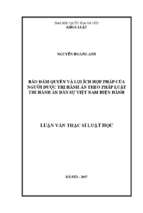 Bảo đảm quyền và lợi ích hợp pháp của người được thi hành án theo pháp luật thi hành án dân sự việt nam hiện hành. luận văn ths.luật dân sự và tố tụng dân sự 60 38 01 03