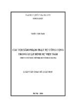 Các tội xâm phạm trật tự công cộng trong luật hình sự việt nam (trên cơ sở thực tiễn địa bàn tỉnh hà giang) 