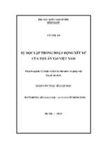 Sự độc lập trong hoạt động xét xử của tòa án tại việt nam 