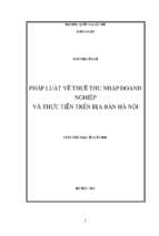 Pháp luật về thuế thu nhập doanh nghiệp và thực tiễn trên địa bàn hà nội