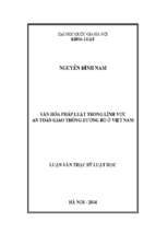 Văn hóa pháp luật trong lĩnh vực an toàn giao thông đường bộ ở việt nam luận văn ths. luật 60 38 01