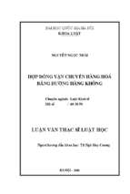 Hợp đồng vận chuyển hàng hóa bằng đường hàng không