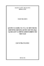 Quyền và nghĩa vụ của các bên trong hợp đồng nhượng quyền thương mại tại hoa kỳ và những kinh nghiệm cho việt nam