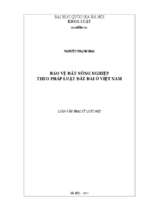 Bảo vệ đất nông nghiệp theo pháp luật đất đai ở việt nam luận văn ths. luật học 60 38 50