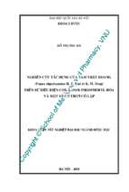 Nghiên cứu tác dụng của tam thất hoang (panax stipuleanatus h. t. tsai et k. m. feng) trên sự biểu hiện cox 2, enos phosphoryl hóa và một số cơ trơn cô lập