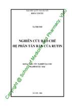 Nghiên cứu bào chế hệ phân tán rắn của rutin