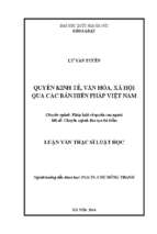 Quyền kinh tế, văn hóa, xã hội qua các bản hiến pháp việt nam luận văn ths. pháp luật và quyền con người 