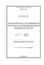 Bảo vệ quyền sở hữu công nghiệp đối với chỉ dẫn thương mại bằng biện pháp dân sự theo pháp luật việt nam