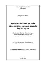 Văn hóa nhân quyền   nhận thức cơ bản và các giải pháp xây dựng văn hóa nhân quyền ở việt nam hiện nay luận văn ths. pháp luật và quyền con người 