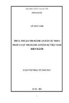 Thỏa thuận thi hành án dân sự theo pháp luật thi hành án dân sự việt nam hiện hành