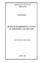 Quyền tự do khởi kiện vụ án dân sự theo pháp luật việt nam