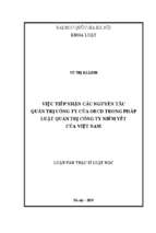 Việc tiếp nhận các nguyên tắc quản trị công ty của oecd trong pháp luật quản trị công ty niêm yết của việt nam luận văn ths.