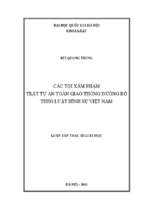 Các tội xâm phạm trật tự an toàn giao thông đường bộ theo luật hình sự việt nam