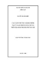 Cải cách thủ tục hành chính tại ủy ban nhân dân cấp xã trên địa bàn thành phố hà nội 