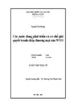 Các nước đang phát triển và cơ chế giải quyết tranh chấp thương mại của wto