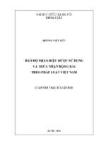 Bảo hộ nhãn hiệu được sử dụng và thừa nhận rộng rãi theo pháp luật việt nam. luân văn ths. luật dân sự và tố tụng dân sự 60 38 01 03