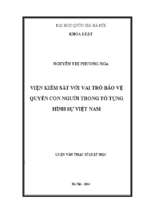 Viện kiểm sát với vai trò bảo vệ quyền con người trong tố tụng hình sự việt nam 