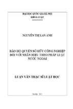 Bảo hộ quyền sở hữu công nghiệp đối với nhãn hiệu theo luật nước ngoài 