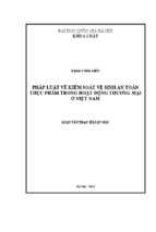 Pháp luật về kiểm soát vệ sinh an toàn thực phẩm trong hoạt động thương mại ở việt nam 