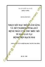 Nhận xét đặc điểm lâm sàng và xét nghiệm pivka  ii ở bệnh nhân ung thư biểu mô tế bào gan tại bệnh viện bạch mai