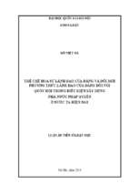 Thể chế hoá sự lãnh đạo của đảng và đổi mới phương thức lãnh đạo của đảng đối với quốc hội trong điều kiện xây dựng nhà nước pháp quyền ở nước ta hiện nay. 