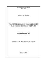 Trách nhiệm pháp lý trong lĩnh vực bảo vệ môi trường ở việt nam