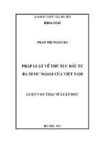 Pháp luật về thủ tục đầu tư ra nước ngoài của việt nam 