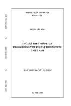 Thừa kế theo pháp luật trong hoàng việt luật lệ thời nguyễn ở việt nam luận văn ths. luật học 60.38.50