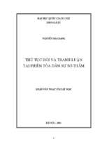 Thủ tục hỏi và tranh luận tại phiên toà dân sự sơ thẩm