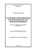Vai trò của viện kiểm sát trong áp dụng các biện pháp ngăn chặn trong giai đoạn điều tra, truy tố. thực tiễn trên địa bàn thành phố hà nội luận văn ths. luật 60 38 01 04