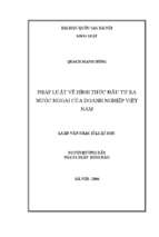 Pháp luật về hình thức đầu tư ra nước ngoài của doanh nghiệp việt nam luận văn ths. luật 6 01 05