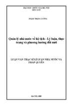 Quản lý nhà nước về hộ tịch   lý luận, thực trạng và phương hướng đổi mới luận văn ths. luật 60 38 01