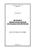 Hợp tác quốc tế trong việc cải cách, hài hòa hóa thủ tục hải quan và thực tiễn ở việt nam
