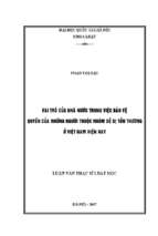 Vai trò của nhà nước trong việc bảo vệ quyền của những người thuộc nhóm dễ bị tổn thương ở việt nam hiện nay 