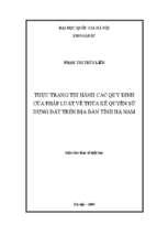 Thực trạng thi hành các quy định của pháp luật về thừa kế quyền sử dụng đất trên địa bàn tỉnh hà nam